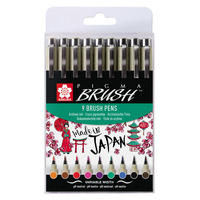 Sakura Pigma Penseel Etui 9 kleuren - Afbeelding 2