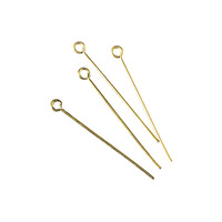 Kettelstiften, 0,6 mm ø, goud, 35mm, ZB-zak à 15 stuks