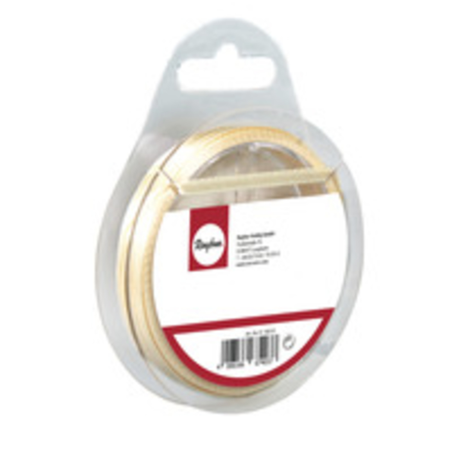 Satijnlint , lichtgoud, 10 mm, rolletje à 10 meter - Afbeelding 2