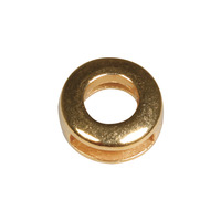 Metaal- Ornament rond, 1,3cm ø, goud, gat 1 cm breed