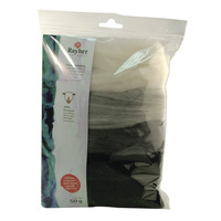 Merino Wol Superfijn Zw-Wit-Gr-tint - Afbeelding 3