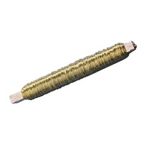 Bloemen ijzerdraad, goud, 0,55 mm ø, houten klosje, ZB-zak à 100 g