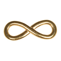 Metaal- Ornament "Infinity", goud, 1,1x2,9cm, 2 gaten à 5mm