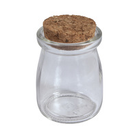 Glazen pot met kurkdeksel, 5cm ø, 7cm, 100ml, opening 4cm