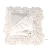 Trouwring-kussen Wit 20x20cm - Afbeelding 2