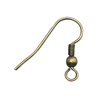 Antiek oorhaken, oud goud, 20mm, ZB-zak à 6stuks