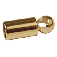 Eindkapjes met oogje, 2mm ø, goud, ZB-zak à 4 stuks