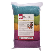 Zuivere scheerwol, Zomermix "Easy going", Vlies, 5 kleuren à 20g