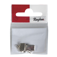 Clip voor linten met ringetje, platina, v. 10mm-linten, ZB-zak à 2 stuks - Afbeelding 1