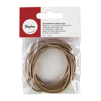 Kunstlederband metallic plat, roségoud, 3mm, ZB-zak 2m