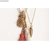Metalen hangertje Ananas, goud, 25mm, ZB-zak 1st.