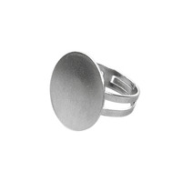 Ring met plaatje, ø 20 mm ø, platina, ZB-zak à 1 stuk - Afbeelding 2