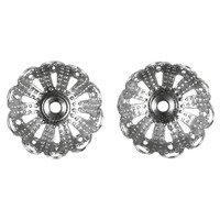 Filigraan-kapjes, 10 mm, zilver, ZB-zak à 6 stuks