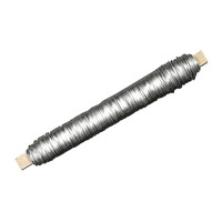 Bloemen ijzerdraad, 0,65mm ø, platina, houten klosje, gegloeid, ZB-zak à 100g