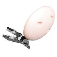 Houten speen clip FSC 100%, 37mm ø, baby roze, 3 gaten, ZB-zak 1st. - Afbeelding 1