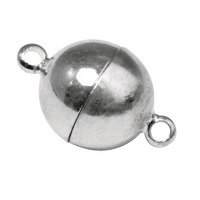 Magneetsluiting, extra sterk, 10mm ø, echt verzilverd, ZB-zak à 1 stuk