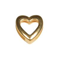 Metaal- Sierelement: Hart, goud, 1,3x1,4cm, gat 1 cm breed