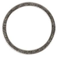 Metalen sieraadring plat, 50mm ø, zilver, hamerslag, ZB-zak 1st.