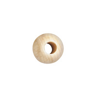 Houten kralen, gelakt, 25 mm ø, naturel, 10 mm gat, ZB-zak 5 st.