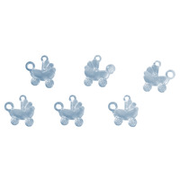 Acrylhanger kinderwagen, babyblauw, 2,8x3cm,  6st. - Afbeelding 2