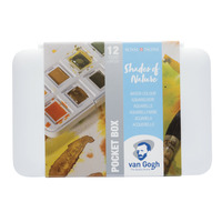 Van Gogh Aquarelverf pocket box natuurtinten met 12 kleuren in halve Napjes - Afbeelding 3
