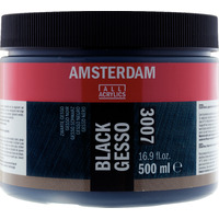 Amsterdam Zwart Gesso 007 Pot 500 ml - Afbeelding 2