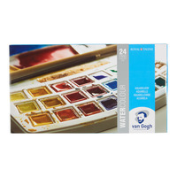 Van Gogh Aquarelverf set in kunststof etui met 24 kleuren in halve Napjes - Afbeelding 2