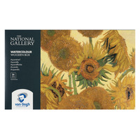 Van Gogh The National Gallery aquarelverf set in kist met 24 kleuren in halve Napjes + 3 accessoires - Afbeelding 2