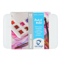 Van Gogh Aquarelverf pocket box roze en violetten met 12 kleuren in halve Napjes - Afbeelding 3