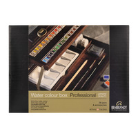 Rembrandt Professionele aquarelverf, kist Professional, 28 halve Napjes + 7 accessoires, algemene kleurenselectie - Afbeelding 1