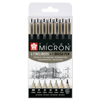 Sakura Pigma Micron Set 6 fineliners +1 Pigma Penseel - Afbeelding 3