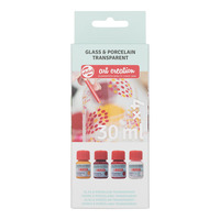Talens Art Creation Glas & Porselein Transparent Set 4 x 30 ml Roze Frost - Afbeelding 3