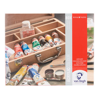 Van Gogh Acrylverf in kist Basic met 10 kleuren in tubes van 40 ml + accessoires - Afbeelding 2