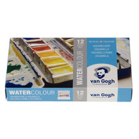 Van Gogh Aquarelverf set in metalen blik met 12 kleuren in halve Napjes - Afbeelding 2