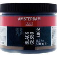 Amsterdam Zwart Gesso 007 Pot 500 ml - Afbeelding 3