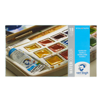Van Gogh Aquarelverf set in kunststof etui met 18 kleuren in halve Napjes en 2 kleuren in tubes van 10 ml - Afbeelding 1