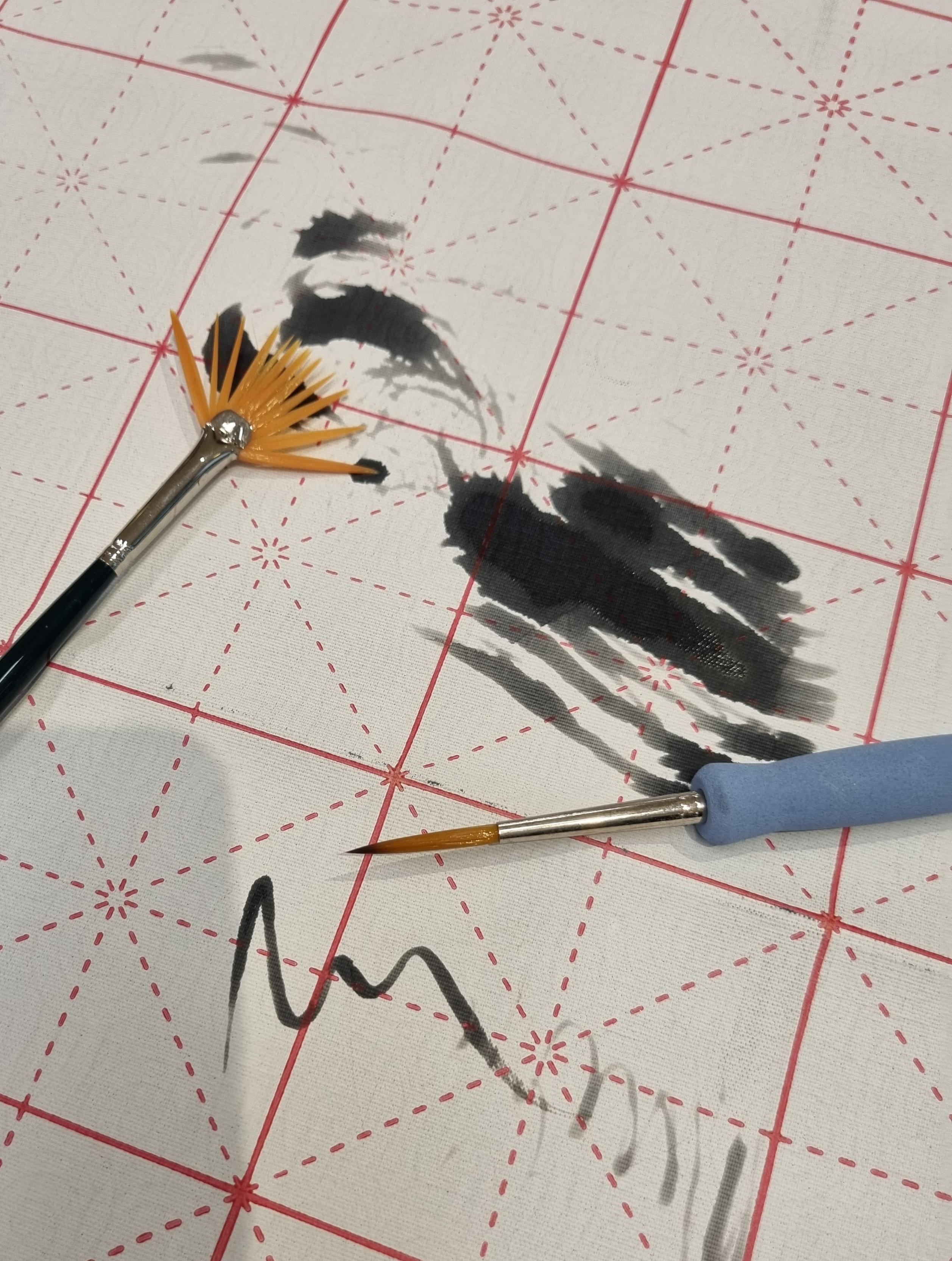 penseel test sheet / Kalligrafie oefenpapier - Afbeelding 2