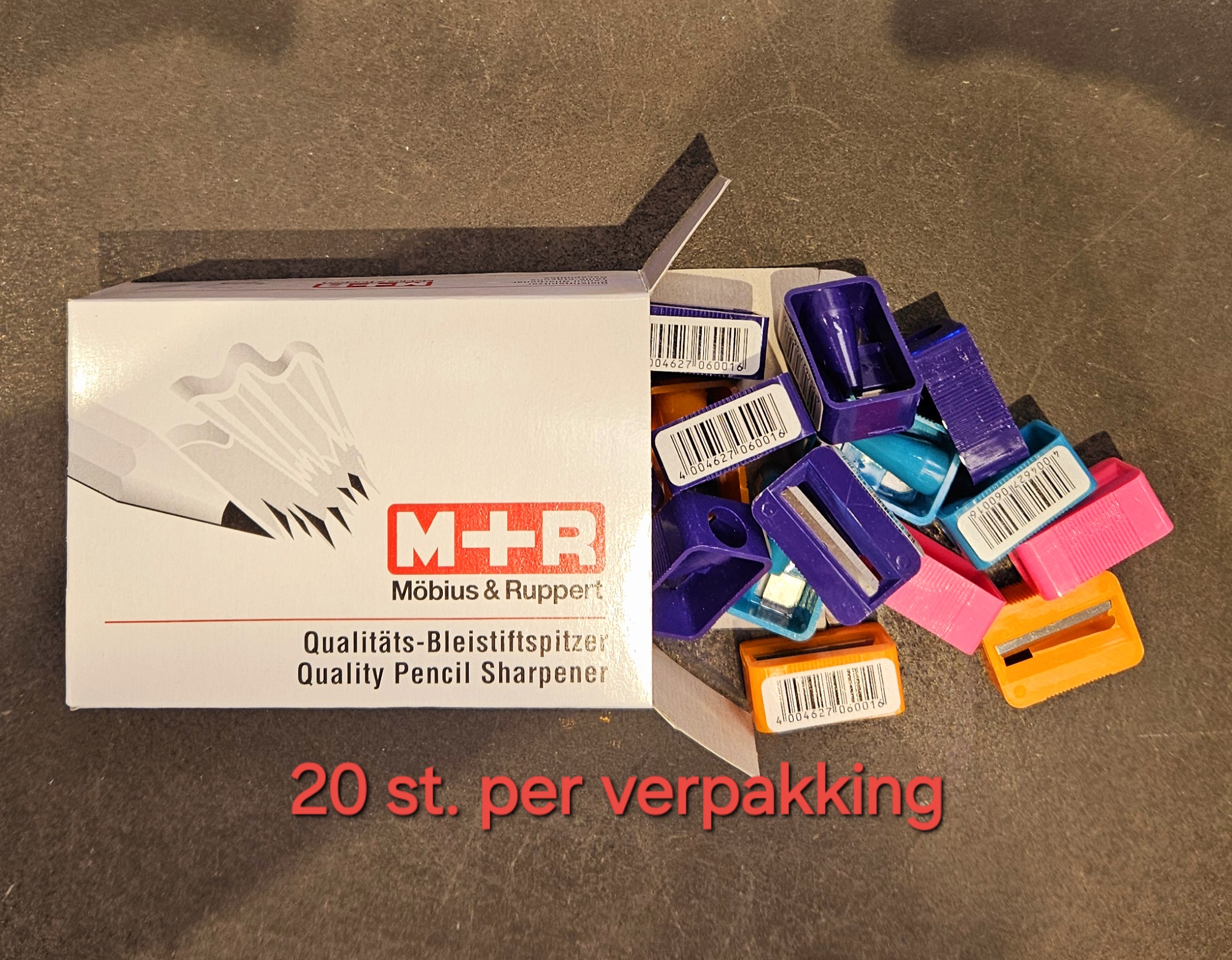 20 st. Puntenslijpers Möbius & Ruppert enkel plastic blokvorm ass. kleuren  