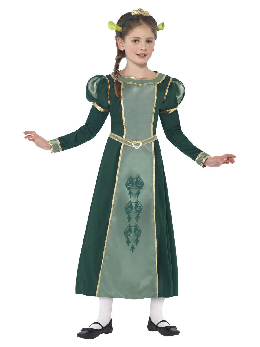 Prinses Fiona Shrek Jurk Met Hoofdbandje 