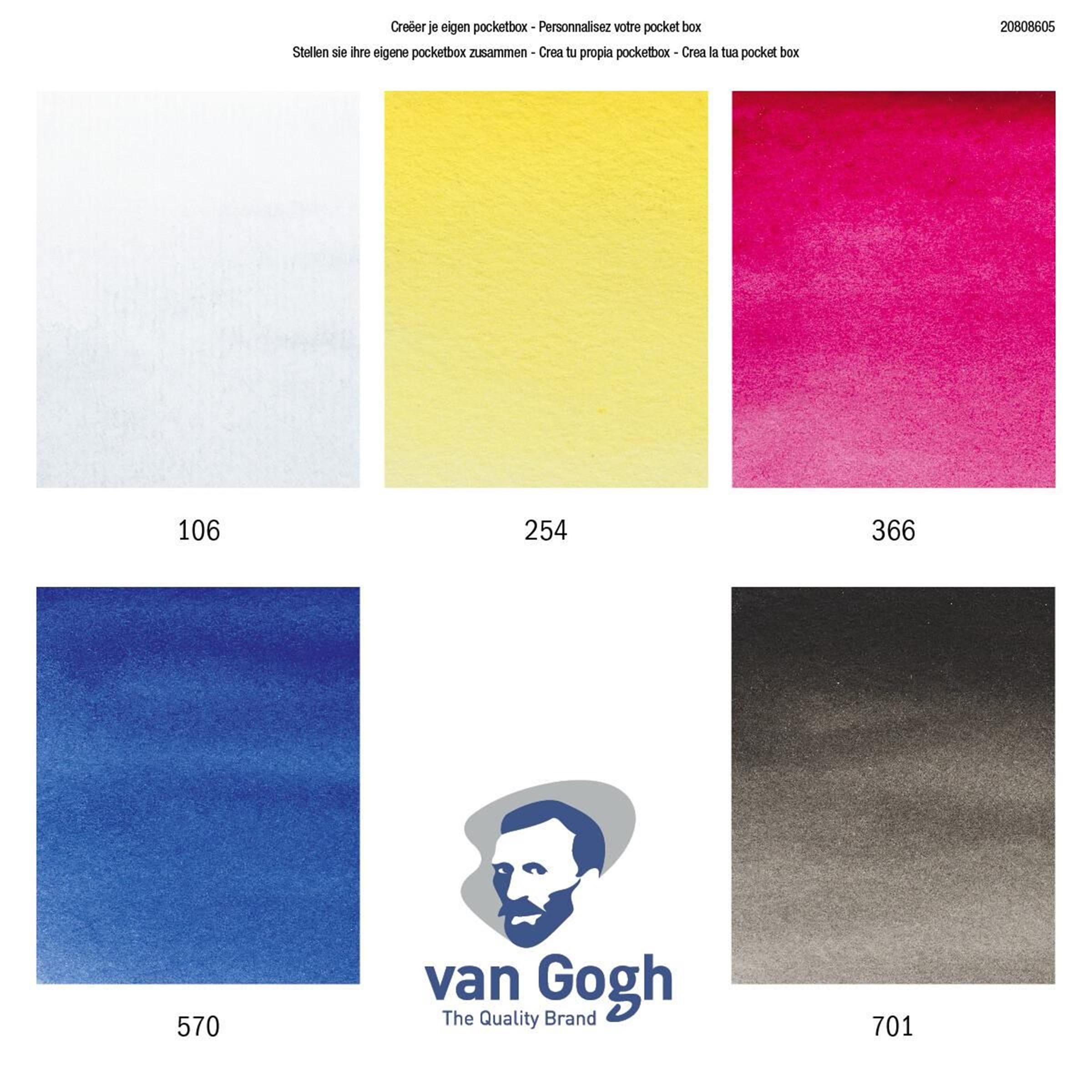 Van Gogh Aquarelverf pocket box primaire mengset | 5 halve napjes + 7 lege plekken - Afbeelding 4
