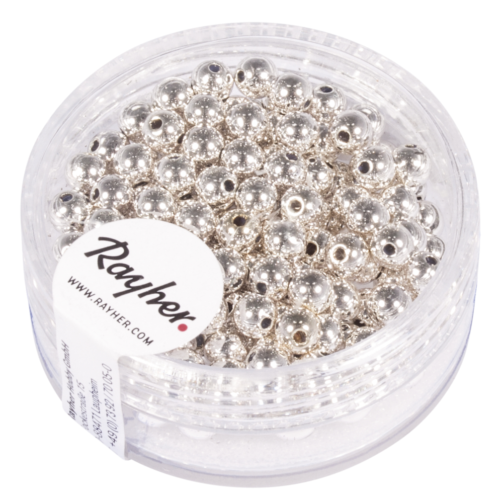 Ronde Kralen van Plastic Zilver - keuze uit 4 maten