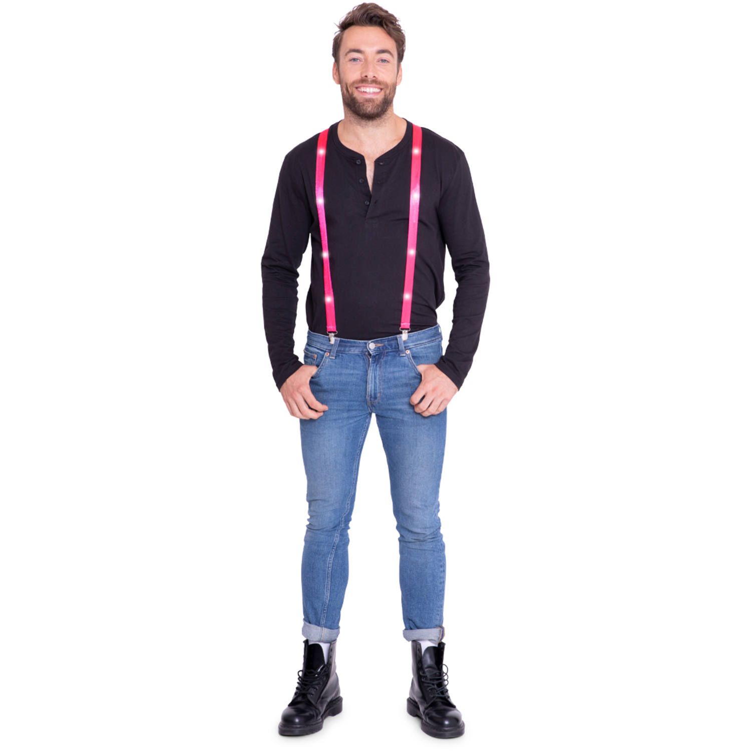 LED Bretels Neon Roze