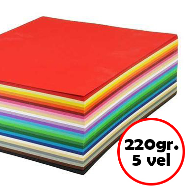Paperado A4 Papier 220gr 5st. - Keuze uit diverse kleuren