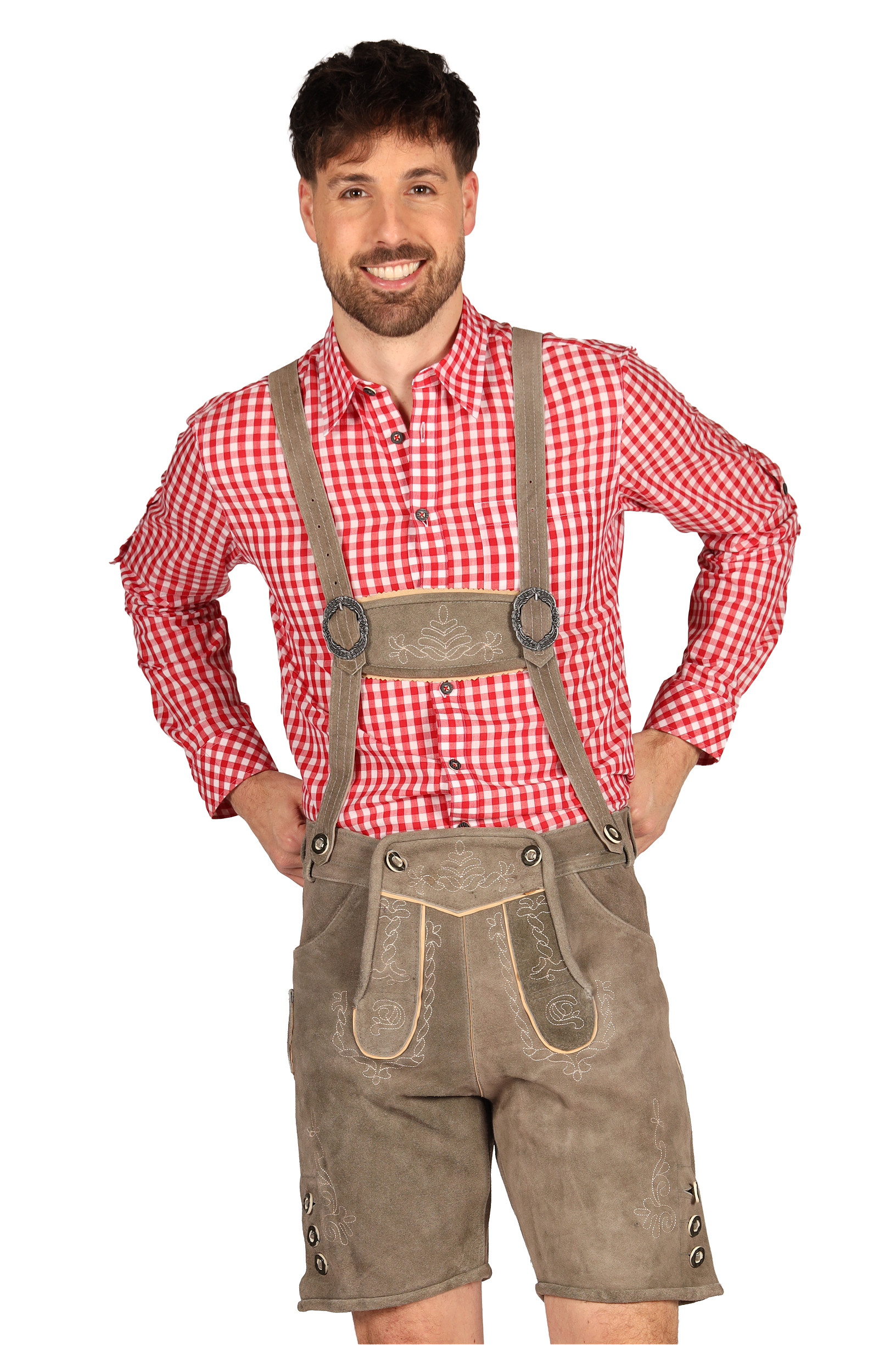 Lederhose kort ''Seppl'', Grijs 