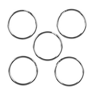 Sleutelring, 30mm ø, platina, ZB-zak à 5stuks - Afbeelding 2