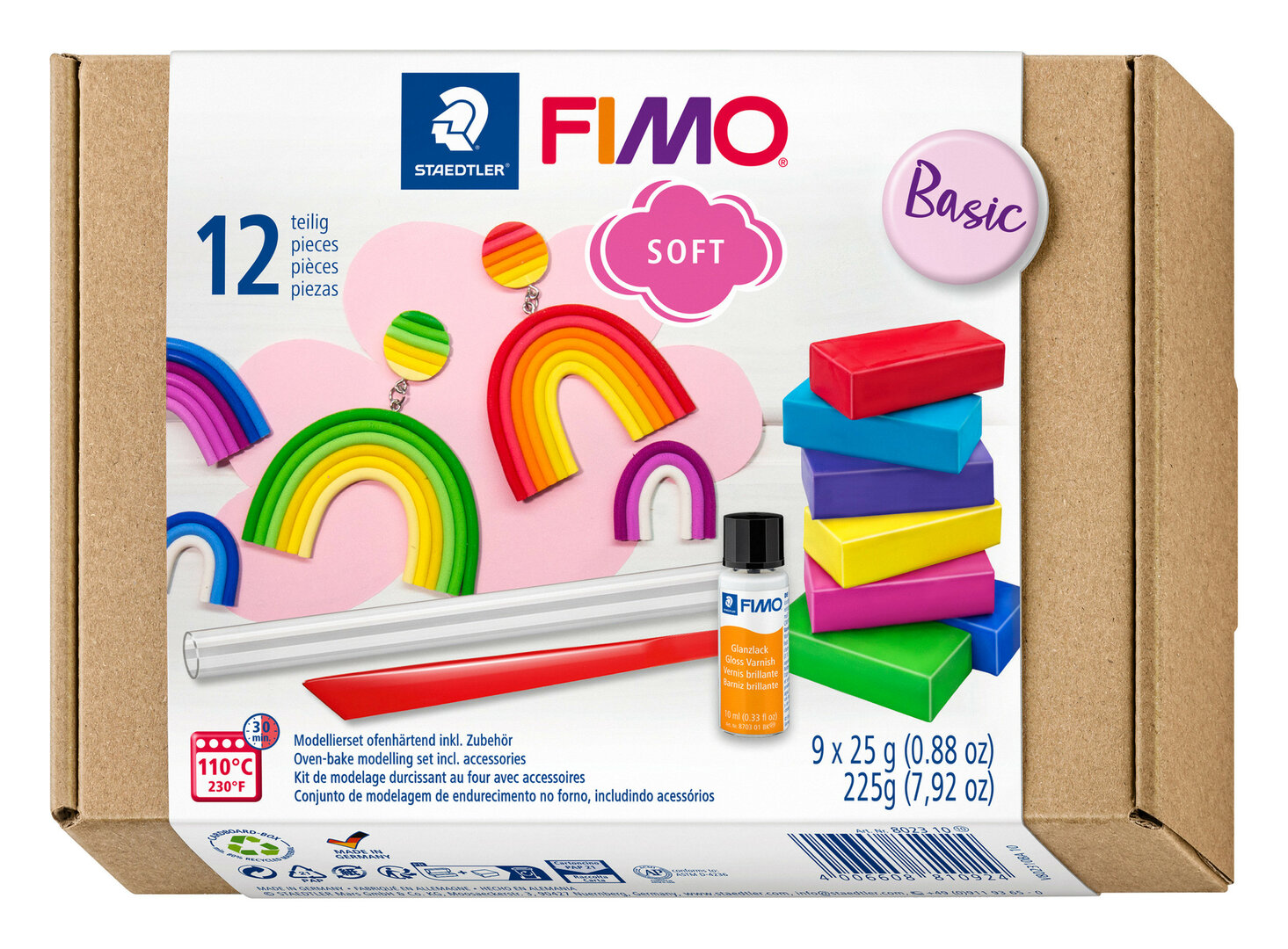 Fimo soft set - basisset 9 halve blokken