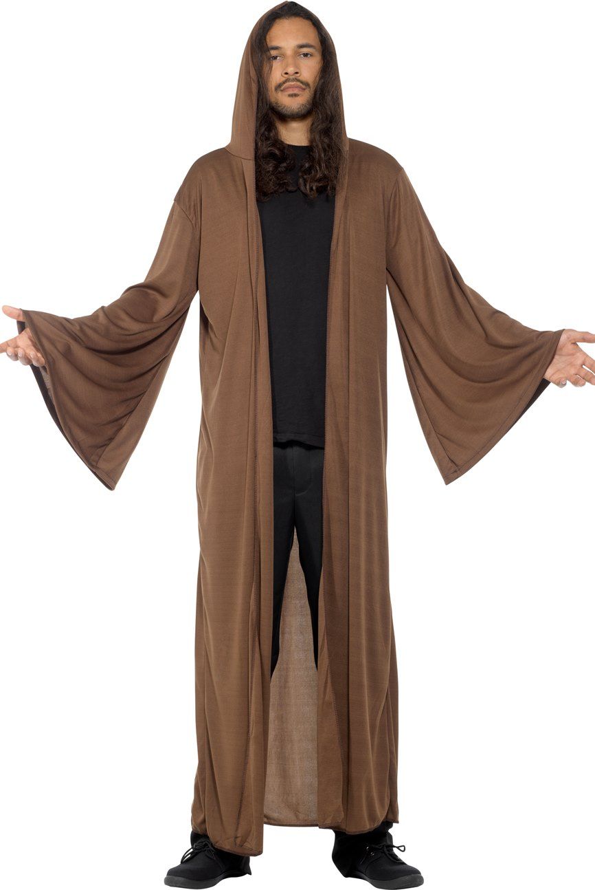 Bruine Cape Met Cap En Mouwen (One Size) - Afbeelding 3