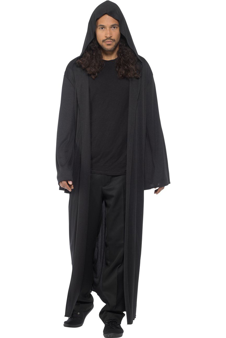 Zwarte Mantel Met Mouwen en Cape (One Size)