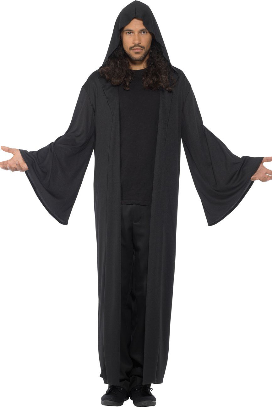 Zwarte Mantel Met Mouwen en Cape (One Size) - Afbeelding 2