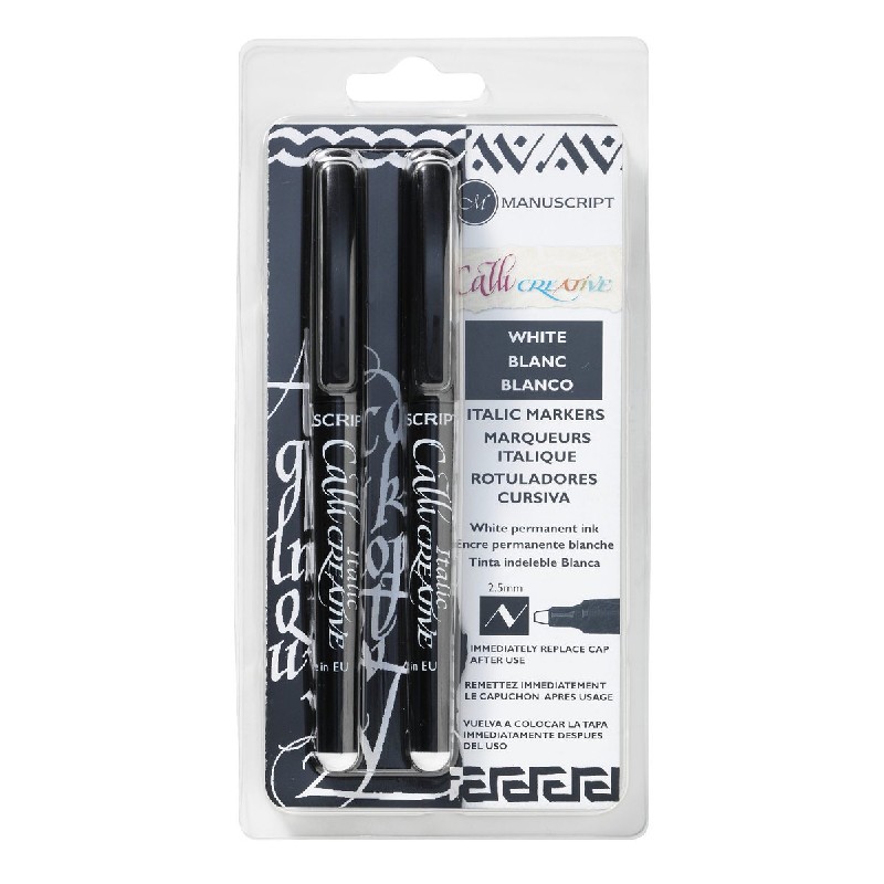 MS 672 Witte Kalligrafie Markers 2.5mm 2st 
